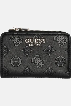 Guess Zarela zip around pasjeshouder black logo