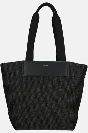 Calvin Klein Raffia shopper M black