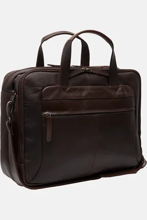 Chesterfield Ryan laptoptas 17 inch dark brown