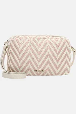 Emily & Noah Raffia crossbody tas pink salt