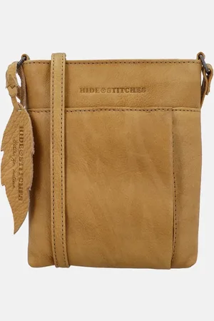 Hide & Stitches Earth inspire crossbody tas zand
