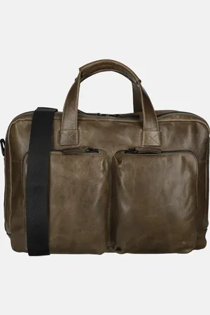 Leonhard Heyden Porto laptoptas 15 inch grey brown
