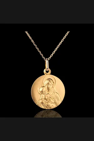 Edenly Medaille Maagd en Kind Klassiek 18 mm - 18 karaat