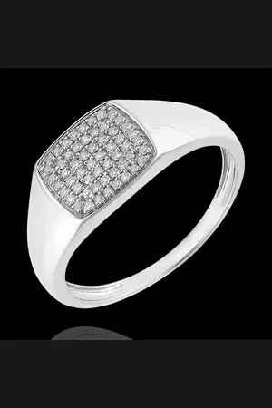 Edenly Ring Chiaroscuro - Zegelring Énée Diamants - 9 karaat en dia