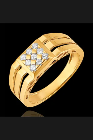 Edenly Ring Chiaroscuro - Gesneden Pavé Zegelring - 18 karaat en di