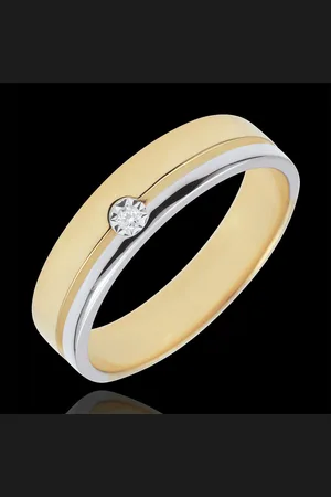Edenly Trouwring Olympia Diamant - Gemiddeld model - Tweekleurig - 18 karaat