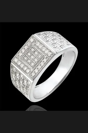 Edenly Ring Chiaroscuro - Gewoven Zegelring - 18 karaat en diamanten