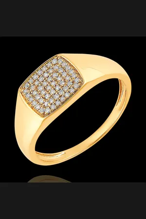 Edenly Ring Chiaroscuro - Zegelring Énée Diamants - 18 karaat en d