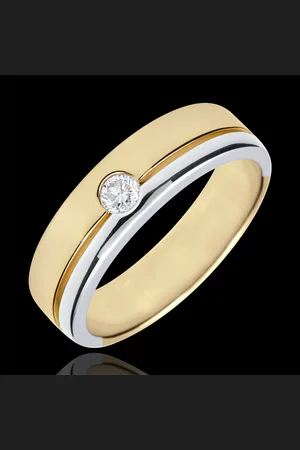 Edenly Trouwring Olympia Diamant - Groot model - Tweekleurig - 18 karaat goud
