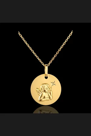 Edenly Medaille Engel Raphael en Sterretje 16 mm - 18 karaat
