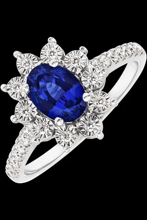 Edenly Eeuwige Edelweiss Ring - Daisy Chic - 375/1000 - Saffier en Di