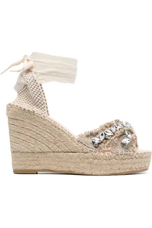 MANEBI Capri Natural sandalen met hak