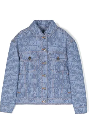 Moschino Spijkerjack met monogram jacquard