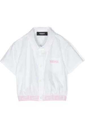 VERSACE Katoenen shirt met geborduurd logo