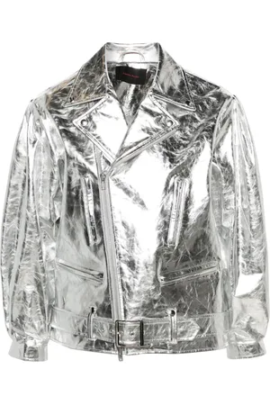 Simone Rocha Metallic leren bikerjack