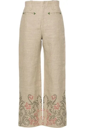 BODE Broek met geborduurde bloemen