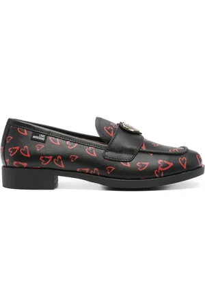 Moschino Leren loafers met logo