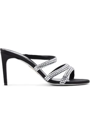 RENE CAOVILLA 80 mm satijnen sandalen