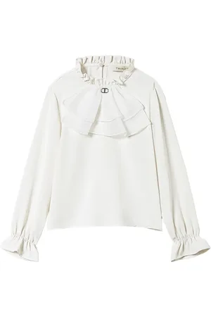 Twin-Set Crêpe de chine blouse met jabot kraag