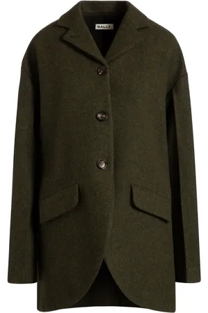 Bally Wollen mantel met enkele rij knopen