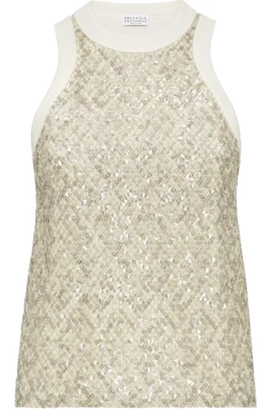 Brunello Cucinelli Tanktop met pailletten