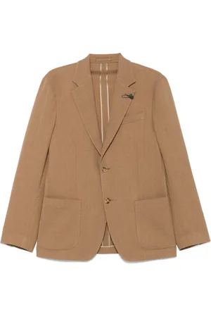 LARDINI Blazer met visgraatpatroonn