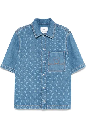 Marine Serre Moon Laser denim overhemd