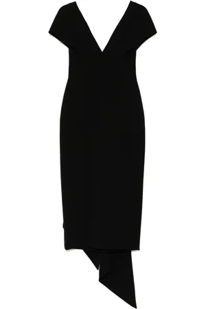 Amsale Italian stretch crêpe midi