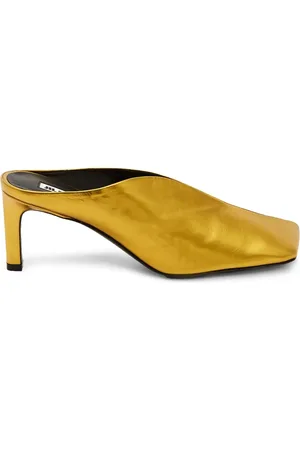 Jil Sander 40 mm metallic muiltjes