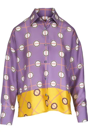 ODEEH Zijden blouse met print