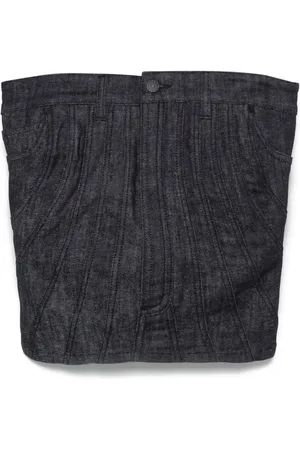MUGLER Denim bustiere top