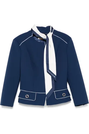 Elisabetta Franchi Crêpe jack met aangehechte sjaal