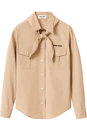 Miu Miu Popeline shirt met sjaal