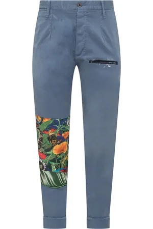 MAURIZIO MASSIMINO Jeans met bloemenprint en patch