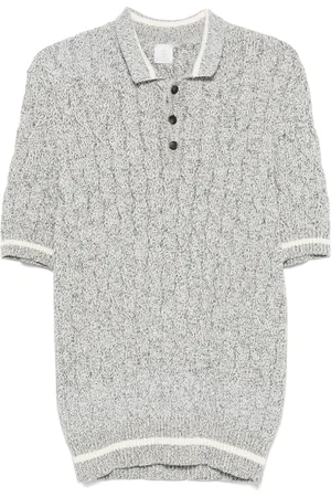 ELEVENTY Kabelgebreid poloshirt