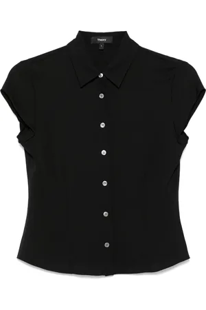 THEORY Georgette blouse met kapmouwen