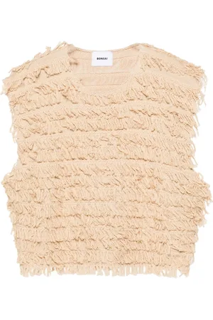 BONSAI Gebreide tanktop met franje