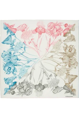 Salvatore Ferragamo Zijden sjaal hortensia=print