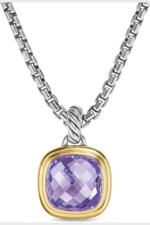 David Yurman 18kt geelgouden en sterling zilveren Albion halsketting met amethist