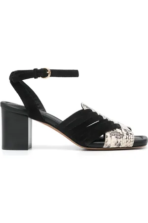 ULLA JOHNSON 75 mm sandalen met slangenprint