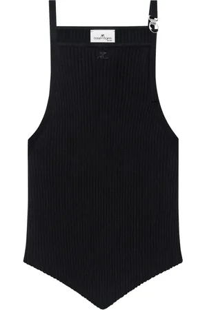 Courrèges Tanktop met puntige afwerking