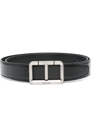 Tom Ford Leren gespriem met logo