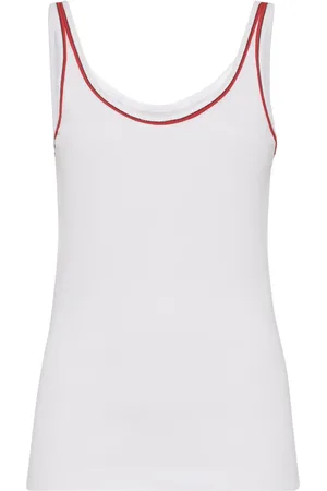 Brunello Cucinelli Jersey tanktop met afwerking