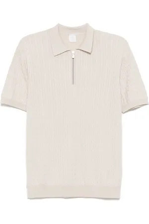 ELEVENTY Kabelgebreid poloshirt