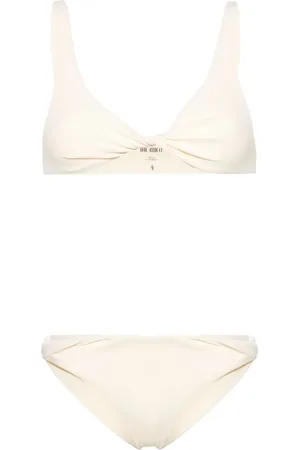 The Attico Geribbelde bikini met gedraaid detail