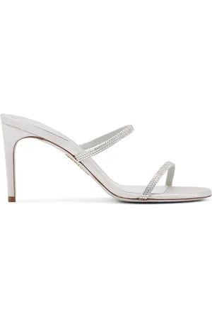 RENE CAOVILLA 100 mm satijnen sandalen met stras