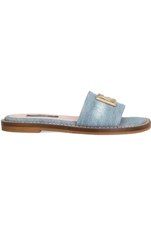Dolce & Gabbana Slippers met logoplakkaat