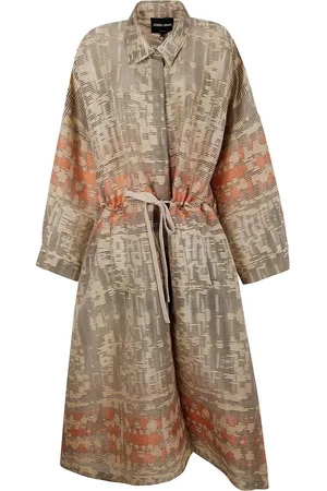 Giorgio Armani Canneté lange jas met jacquard
