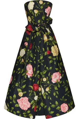 Oscar de la Renta English Rose Faille avondjurk
