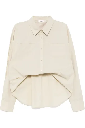 B+AB Asymmetrische gesmockte blouse